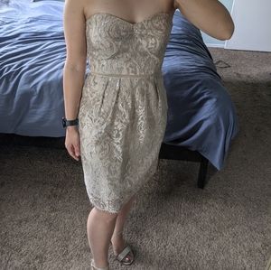 Champagne metallic Jenny Yoo dress